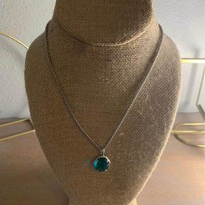 Kendra Scott Silver and Green Davie Pendant Necklace